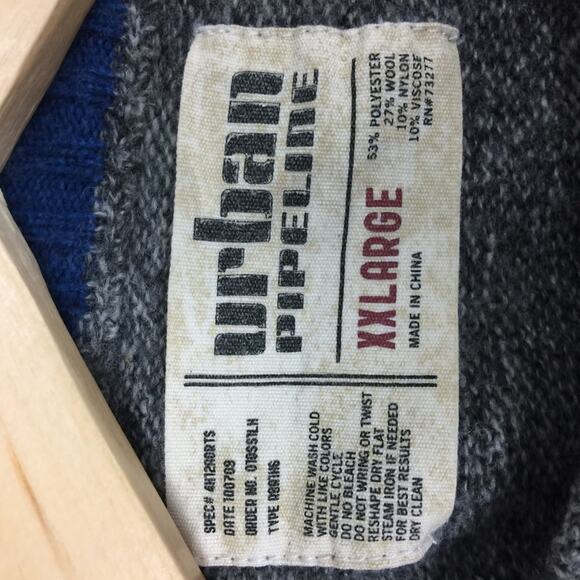 Urban Pipeline XXL Grey Wool Blend Sweater Mens - Picture 4 of 4